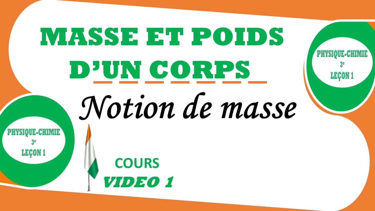 MASSE ET POUDS D'UN CORPS - PHYSIQUE-CHIMIE NIVEAU TROISIEME - CHAPITRE N°1 - VIDEO DE COURS N°