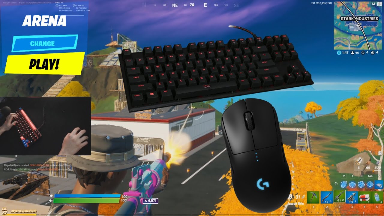 HyperX Alloy FPS Pro ASMR Fortnite 🥰 Keyboard Sounds 240 FPS Smooth 4K⭐