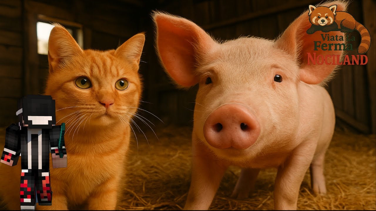 Noile Animale Din Viata La Ferma NociLand! *PISICA SI PORC*