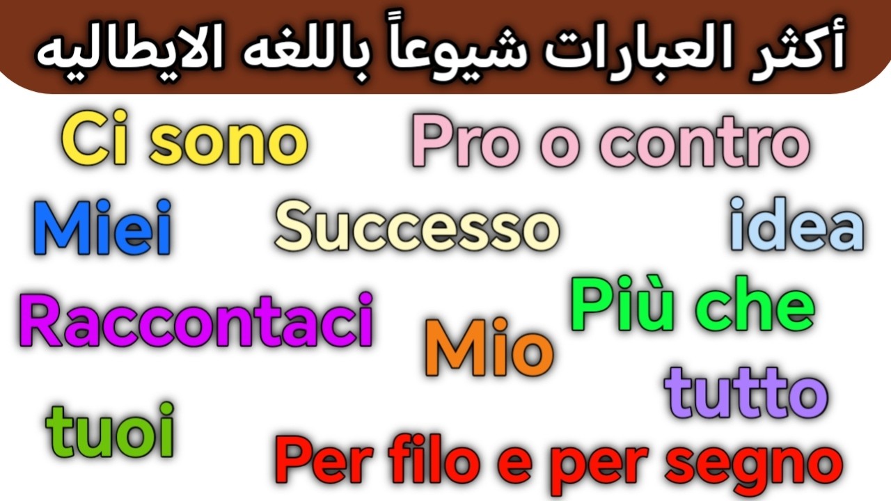 💥 هذا الدرس سيطوِّر مهارتك في التواصل بالإيطاليه بفعاليه ويعلِّمك 100 عباره أساسيه باللغه الإيطاليه