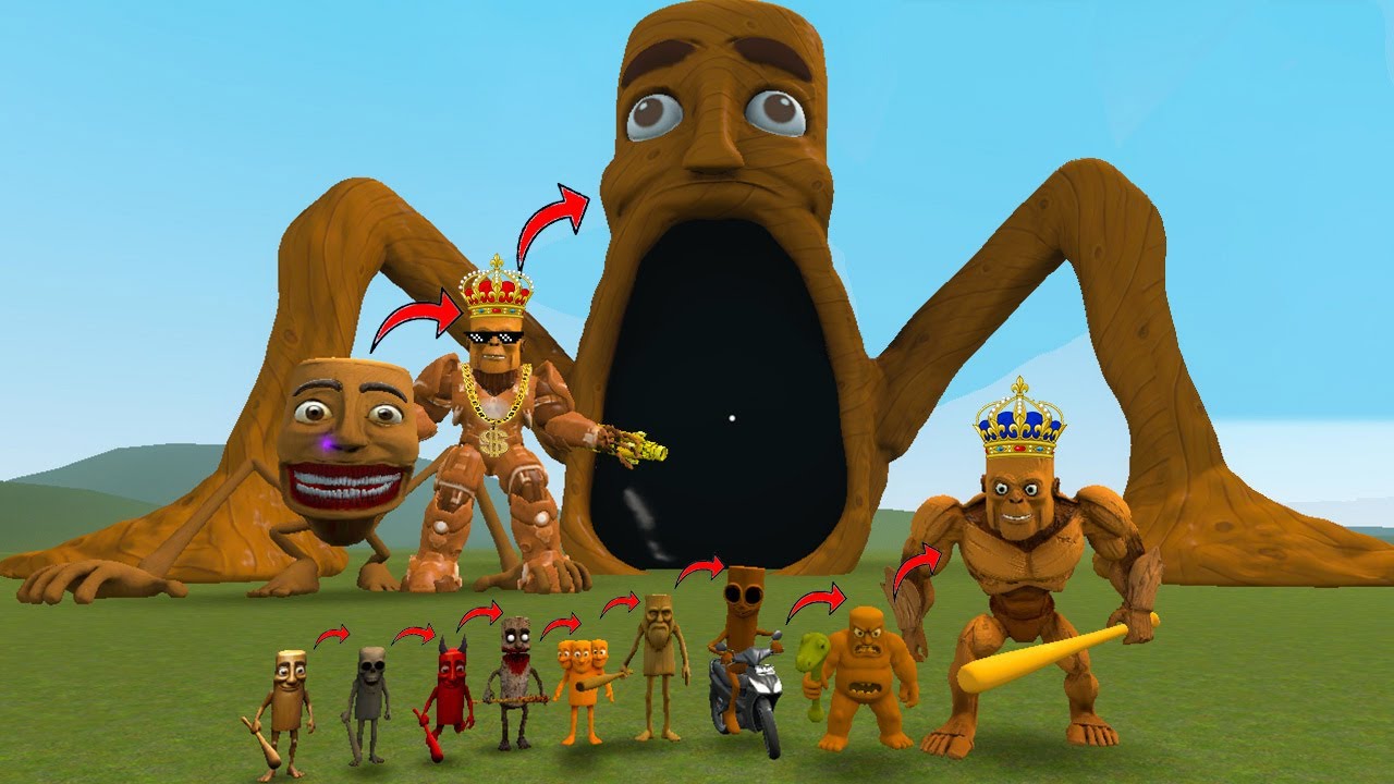 I DISCOVERED NEW EVOLUTIONARY FORMS OF THE TUNGTUNGTUNG SAHUR FAMILY VS LINGANG MELON IN GARRY'S MOD