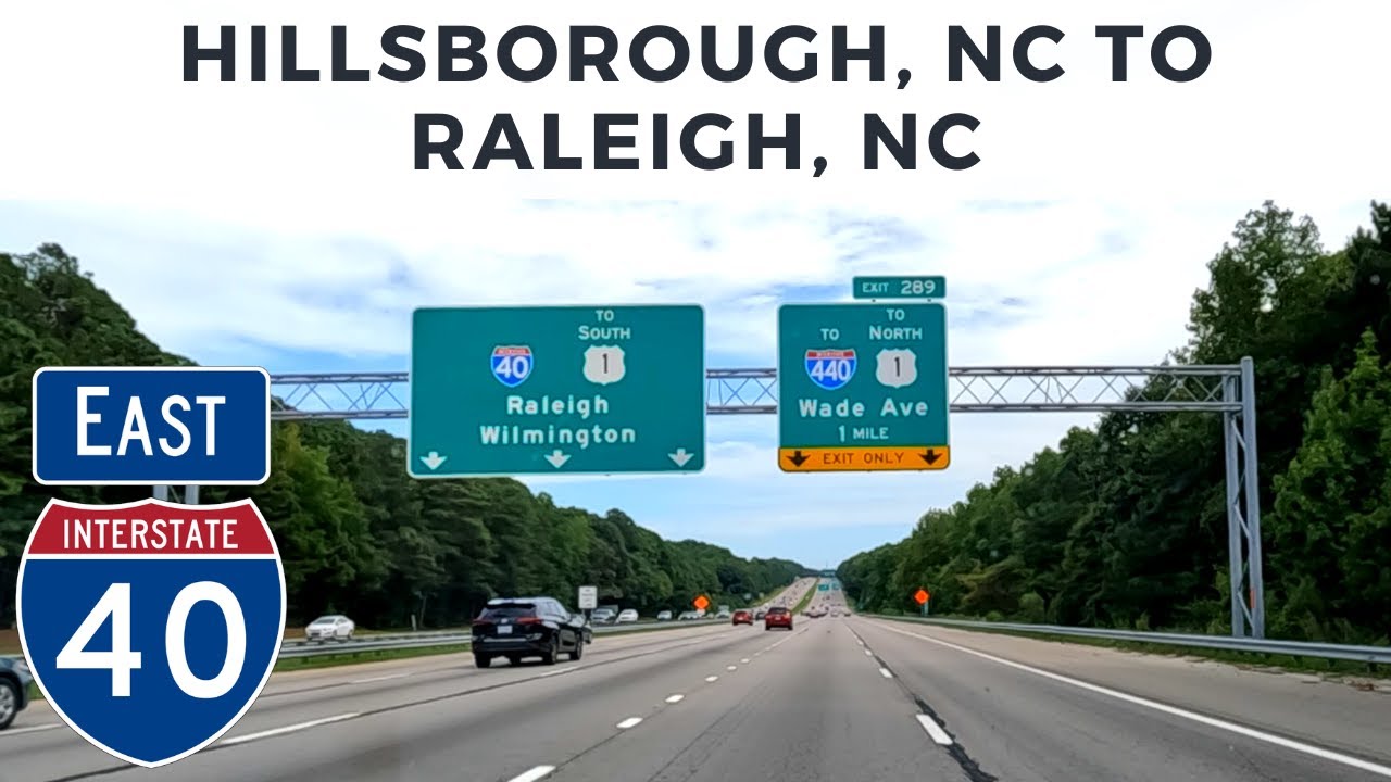 Hillsborough, NC to Raleigh, NC via Interstate 40 East - Driving