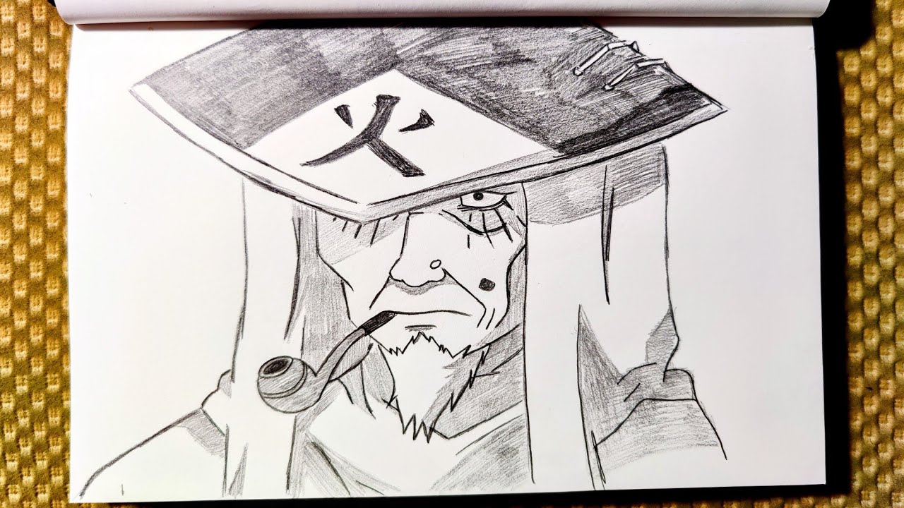 Pencil Drawing Third Hokage - Hiruzen Sarutobi [Naruto Shippuden] 4K