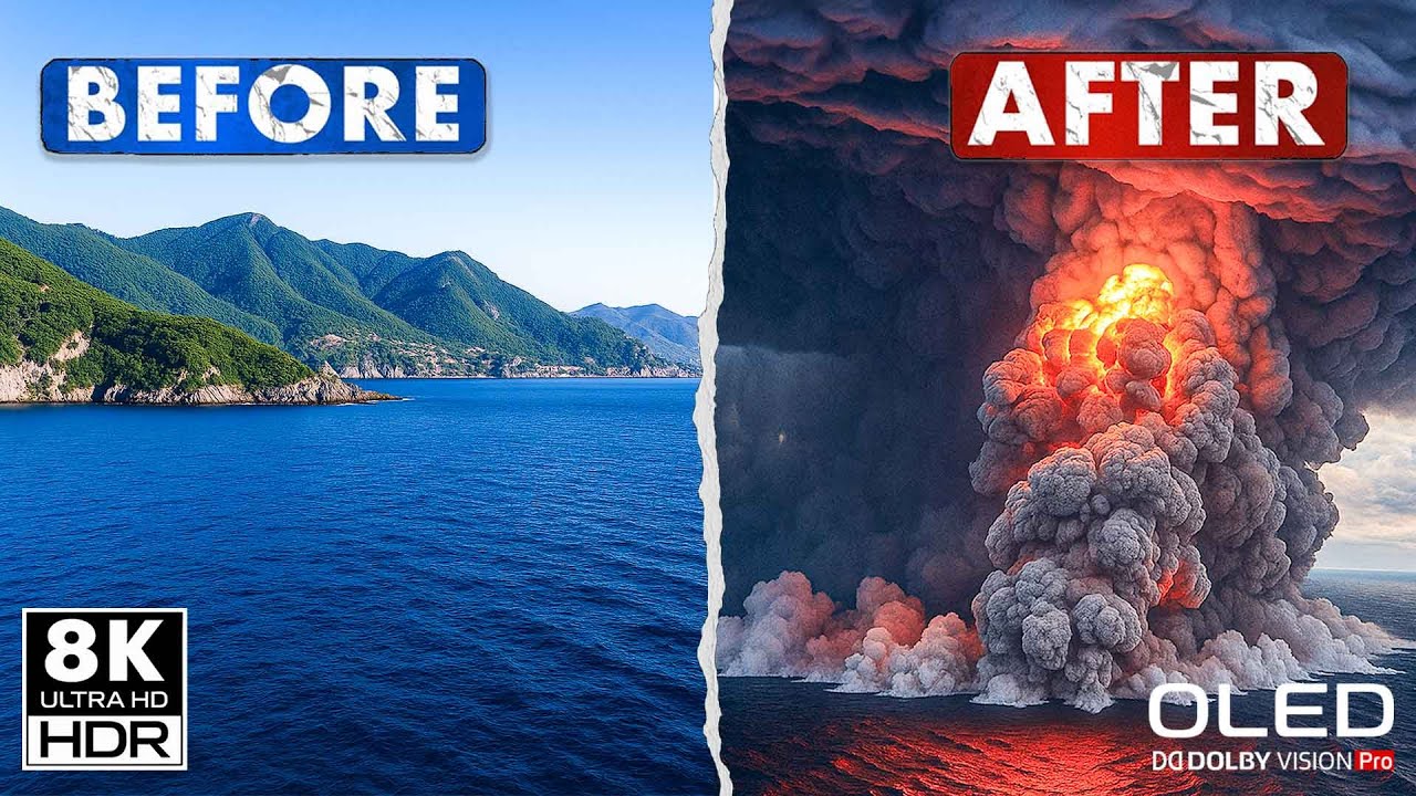 8K Volcano Explosion | Realistic Ultra HD Eruption Demo