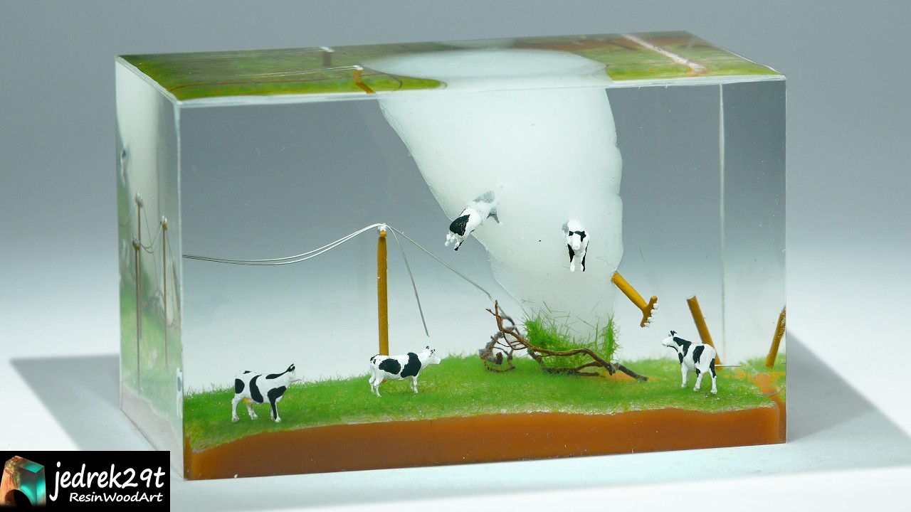 Tornado, Twister 🌪 DESTROYS Everything in its Path / RESIN ART