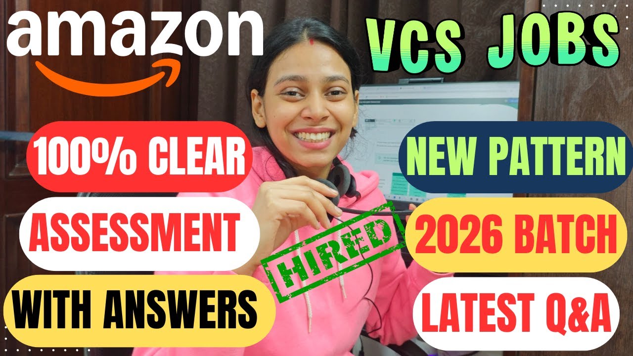 Amazon VCS online test 2026 | Amazon VCS Assessment Latest Pattern | Amazon VCS |  Work From Home