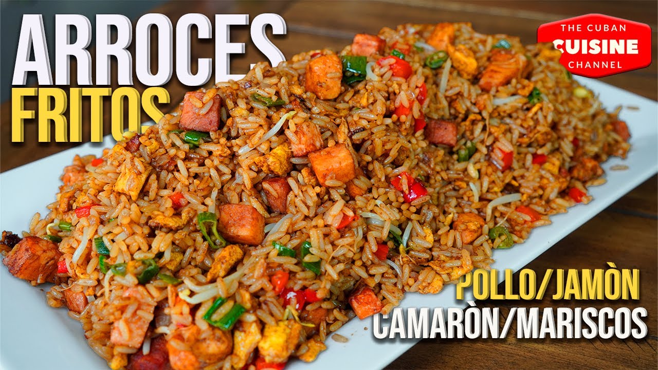 🚀Como hacer ARROZ Frito CHINO Pollo Jamon y Camarones Mariscos.