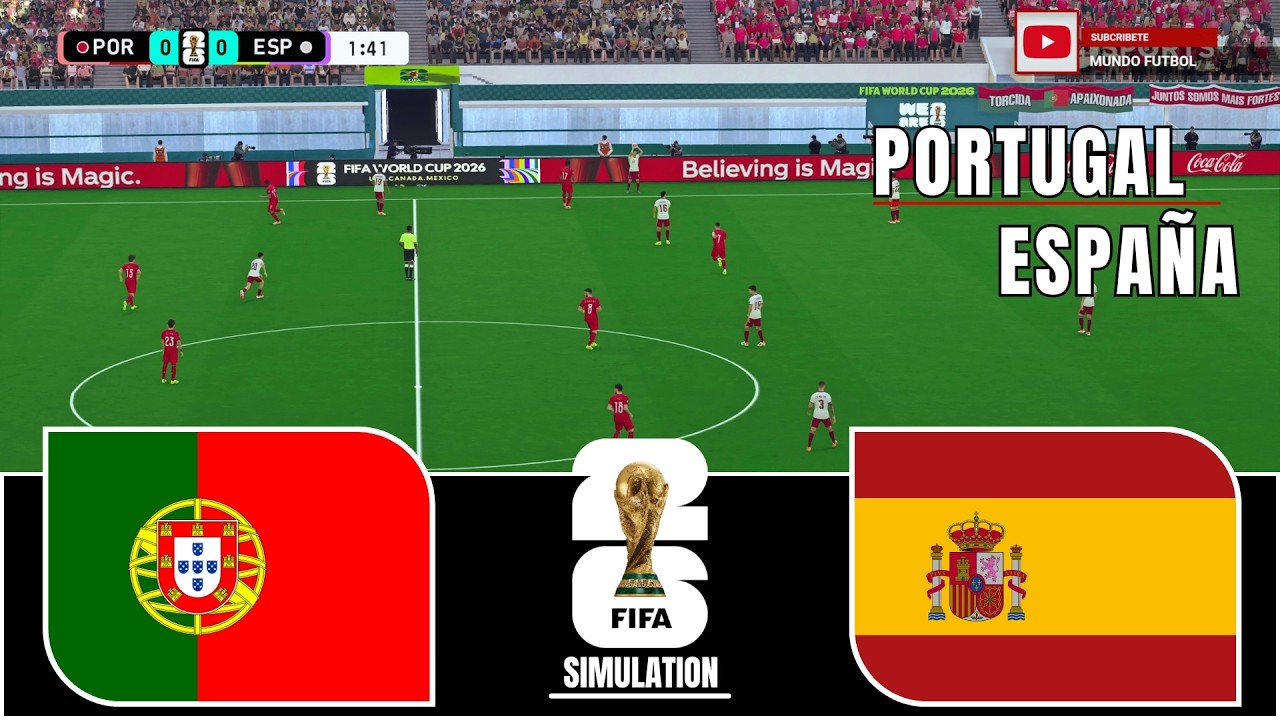 PORTUGAL vs ESPA&Ntilde;A  COPA MUNDIAL 2026 OCTAVOS DE FINAL  Simulation/Prediction