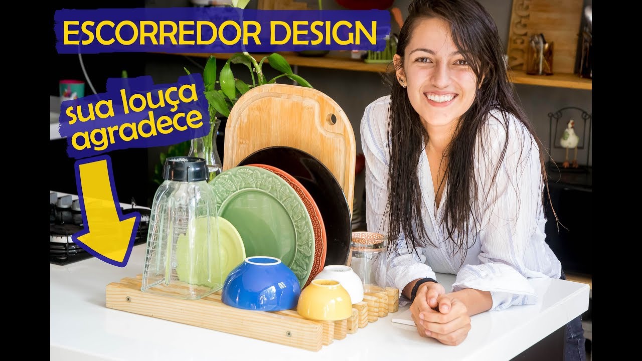 Como Fazer ESCORREDOR DE LOUÇA E PRATOS DE MADEIRA | AMANDA ALVES DIY