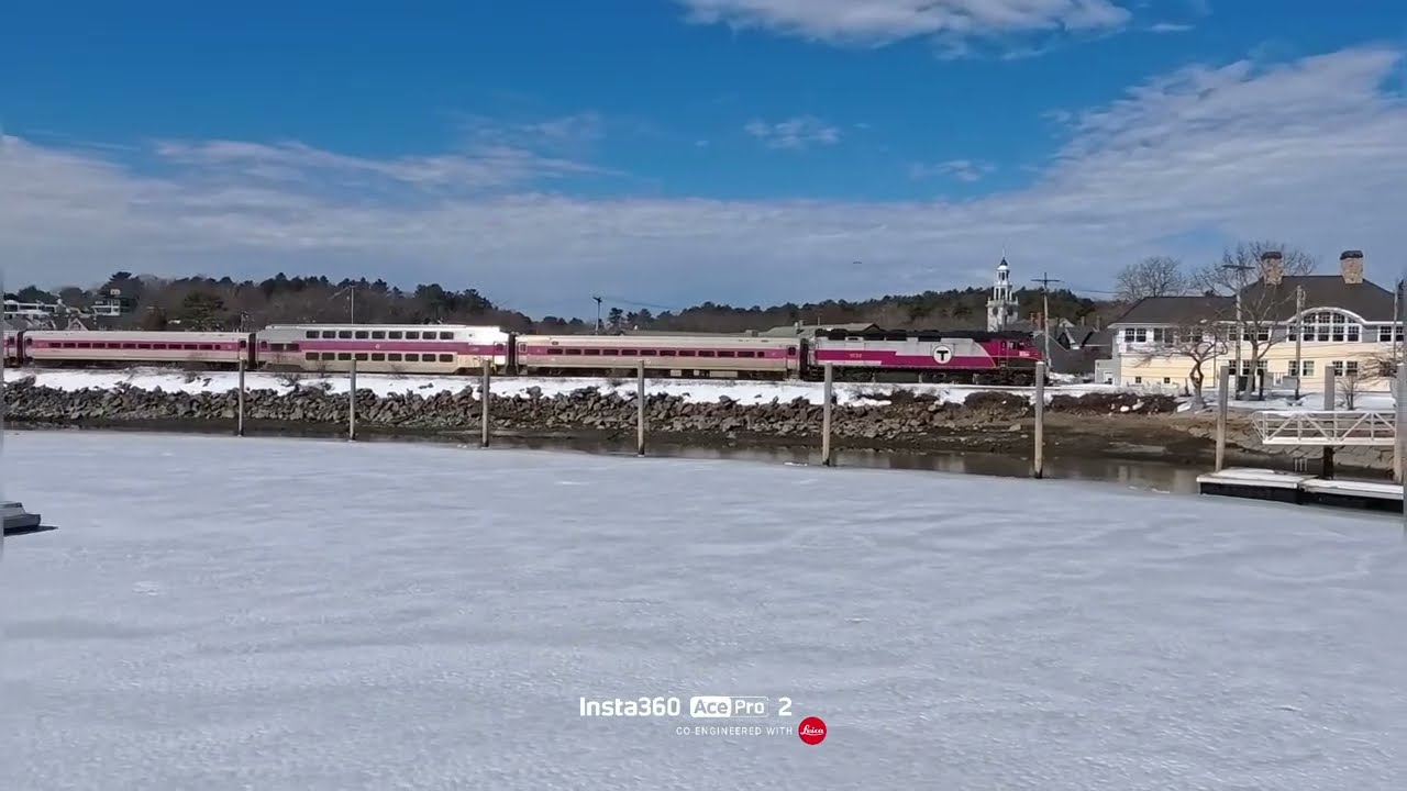 MBTA Comuter rail train at Manchester by the sea