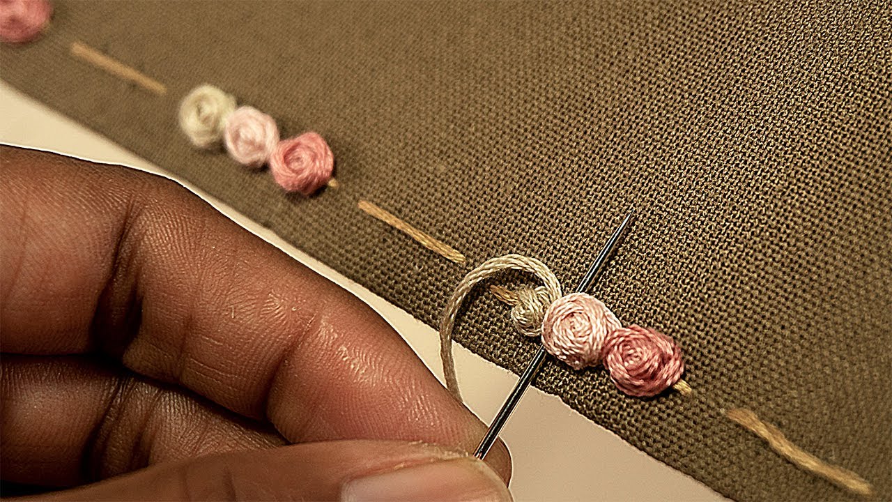 Easy Floral Embroidery Border Tutorial | Beginner Friendly Design for Clothes & Fabric Edges
