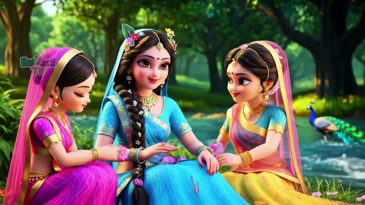 Radha Rani Aur Thakur Ji Ki Natkhat Bal Leela 😄💙| Krishna Leela #shorts@BhaktiPath #indreshji #katha