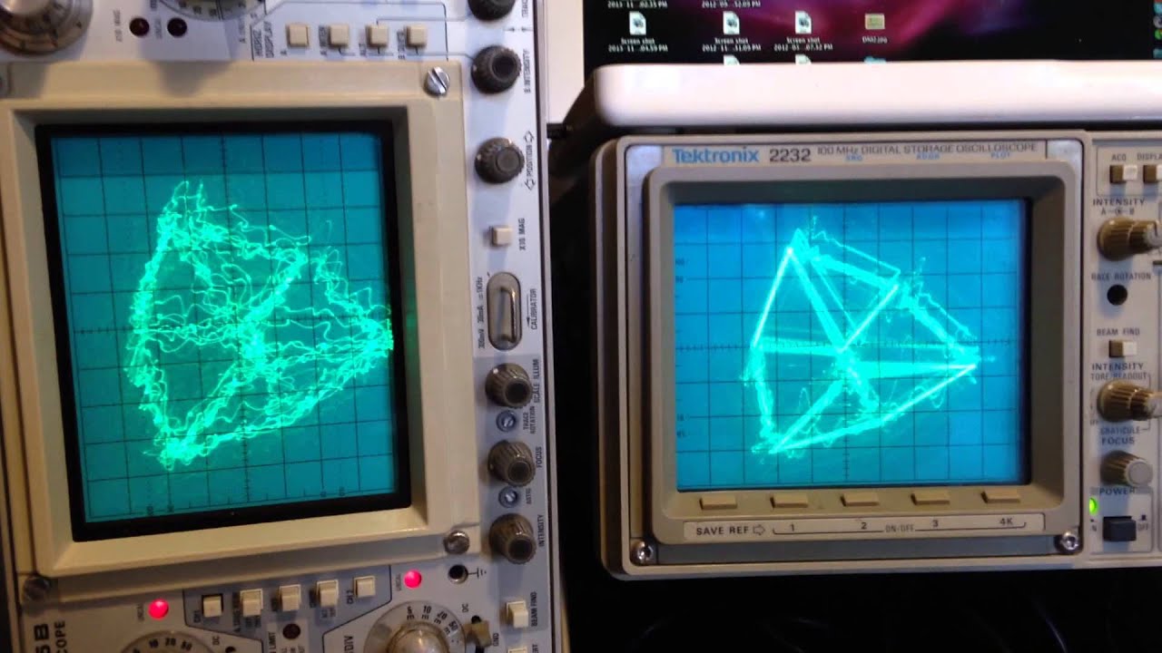 Oscillofun mp3 vs flac XY Tektronix 2232 465B