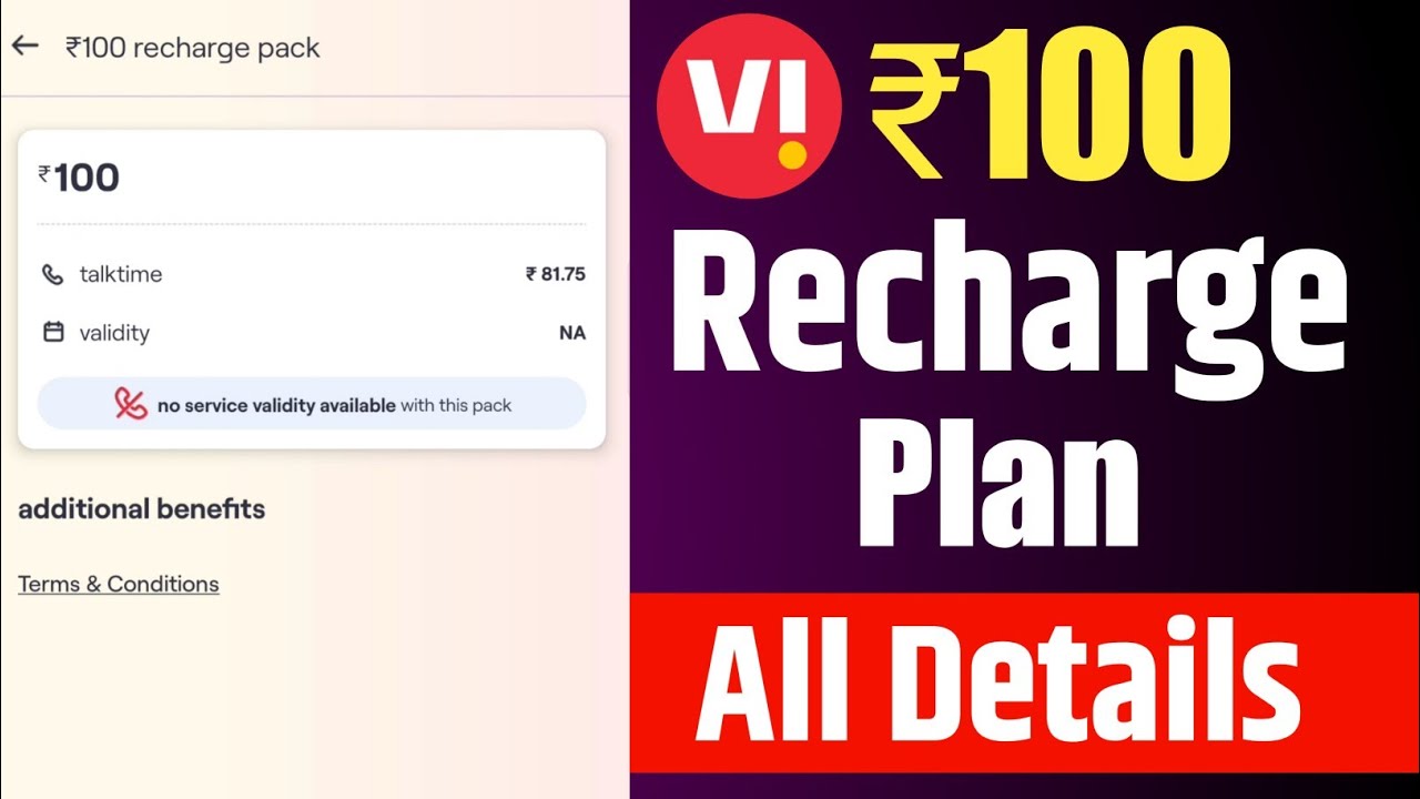Vi ₹100 Talk Time Top Up Plan All Details | Vi Recharge Plan ₹100 All Velidity And Details