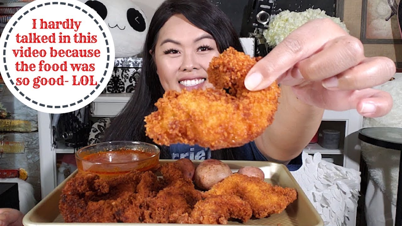Fried Colossal Jumbo Prawns Mukbang