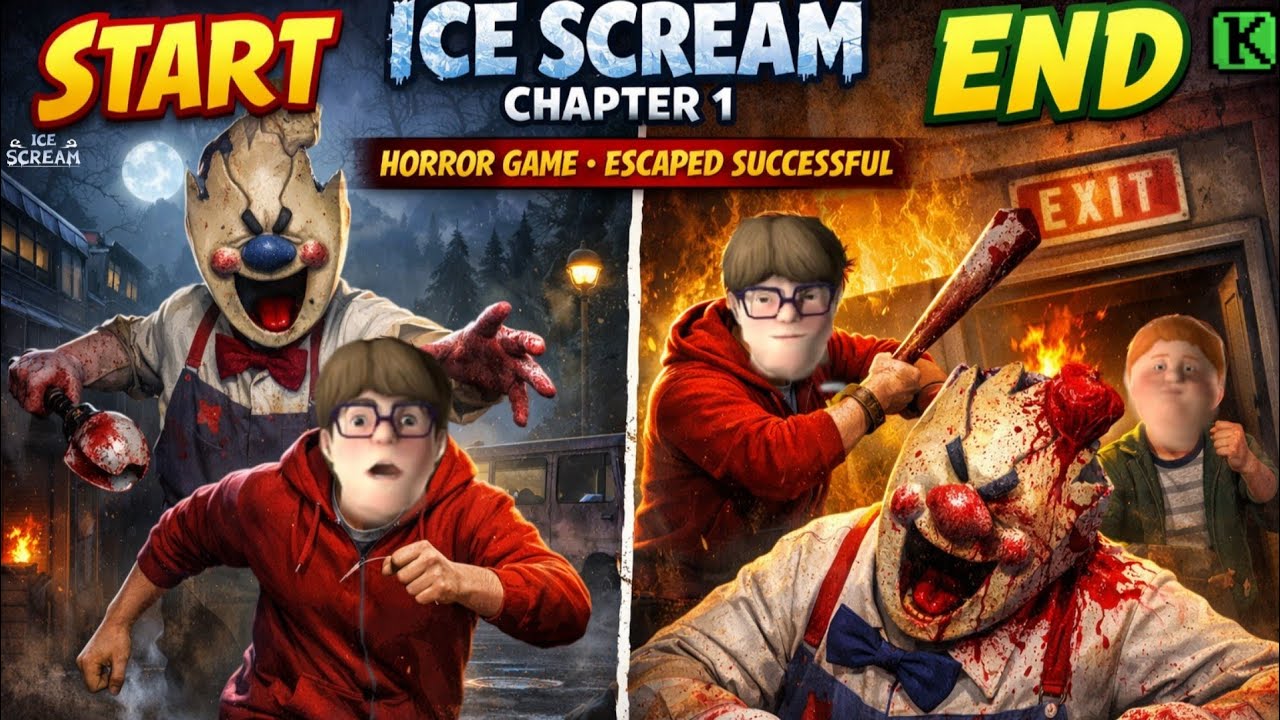 Ice Scream chapter 1 // Finally Escaped Successfully // #gaming #gameplay #icescream1 #horrorgames 