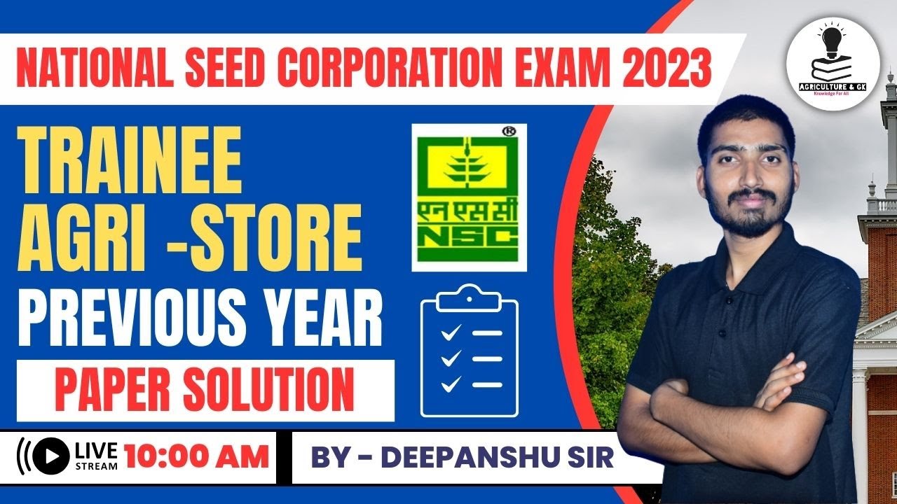 NSCL Exam 2023 | Trainee Agri Store Previous Year Paper Solution | NSCL Trainee Agriculture Paper