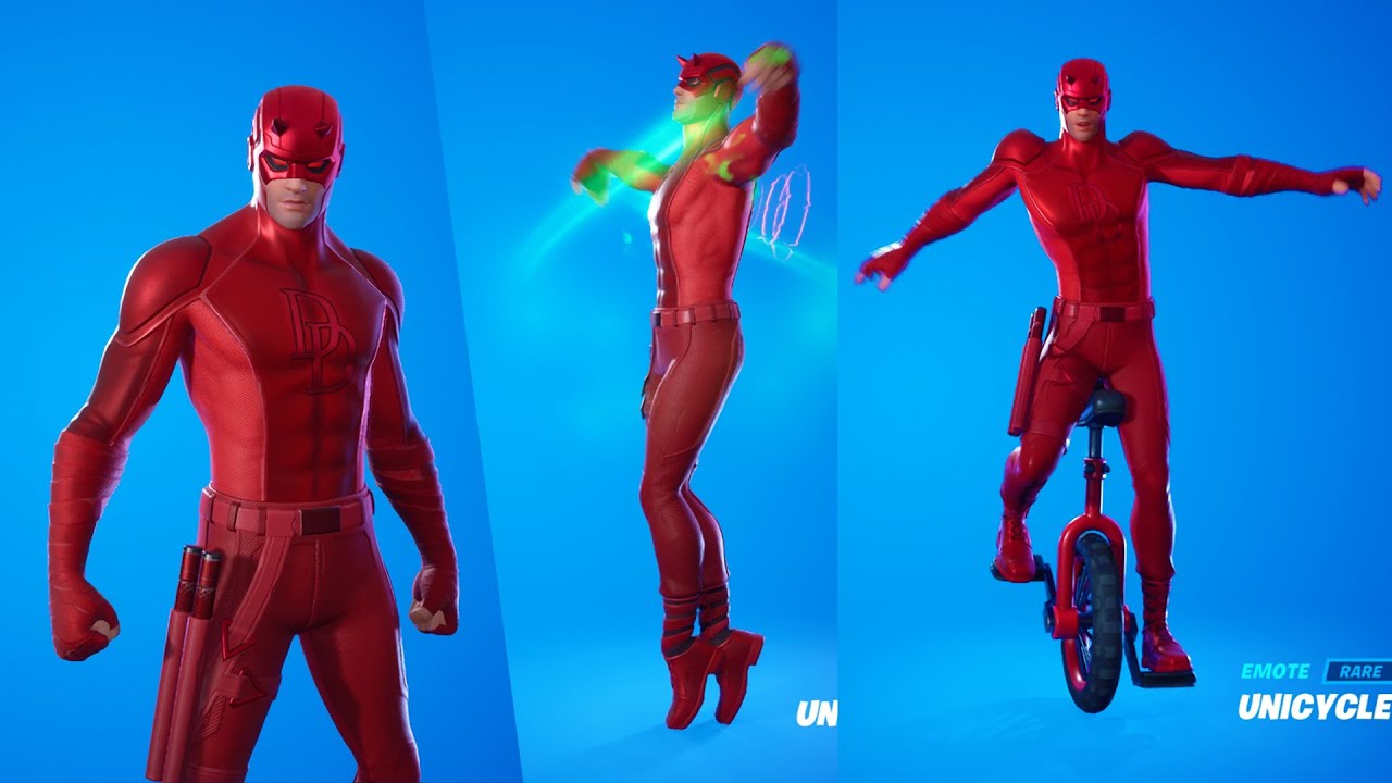 Marvel's DareDevil skin showcase with all popular emotes | Daredevil combos