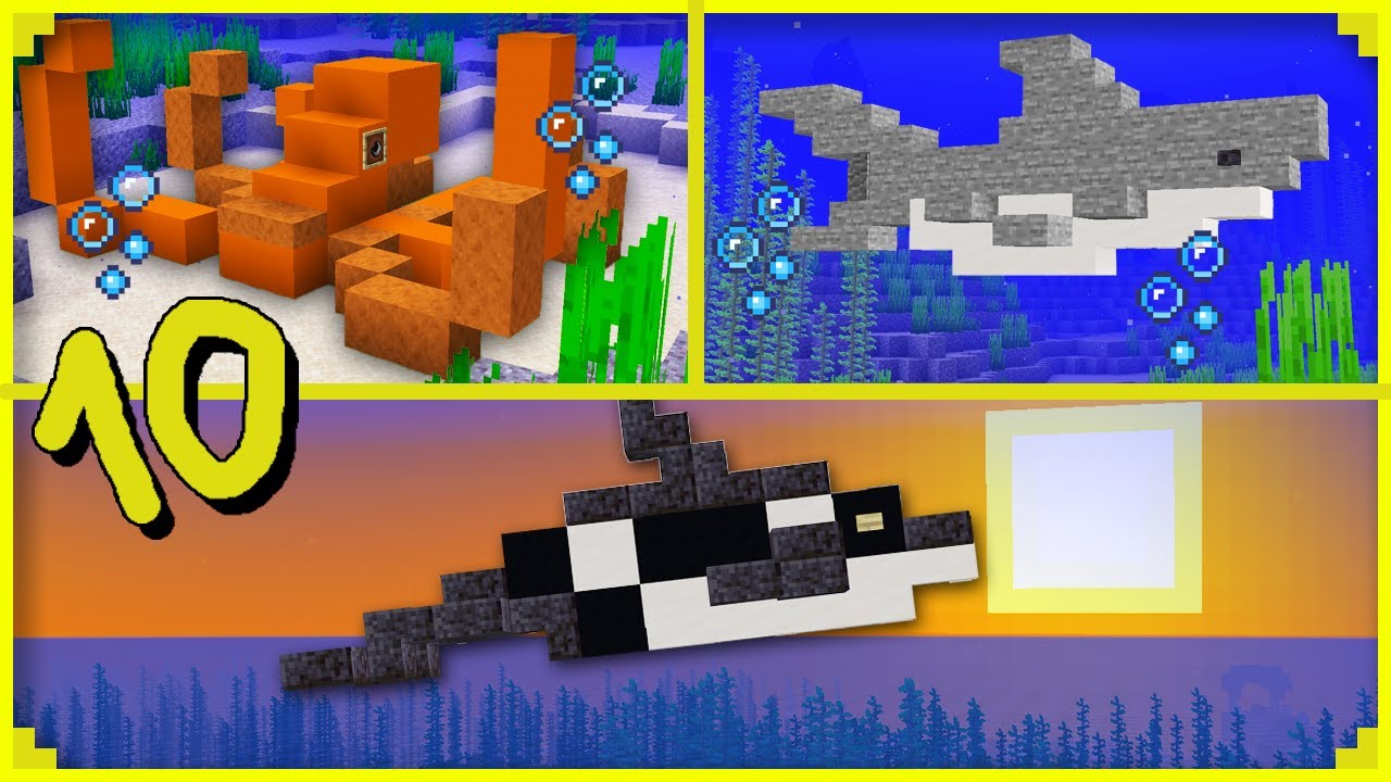 🦊10 ANIMAIS AQUÁTICOS para você fazer no MINECRAFT