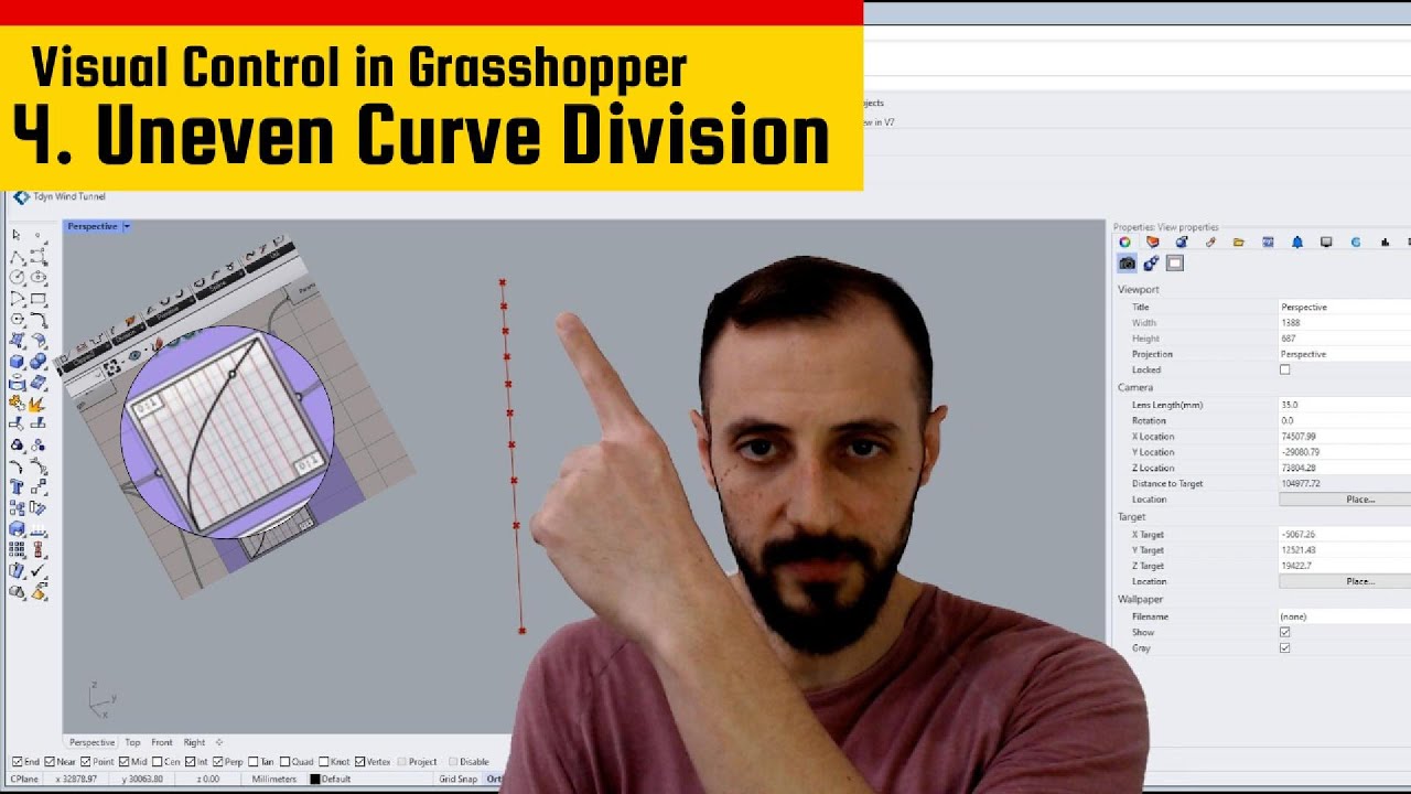 4-Uneven Curve Division w/Graph Mapper in Grasshopper #grasshopper3d  #VisualSculpting #GraphMapper