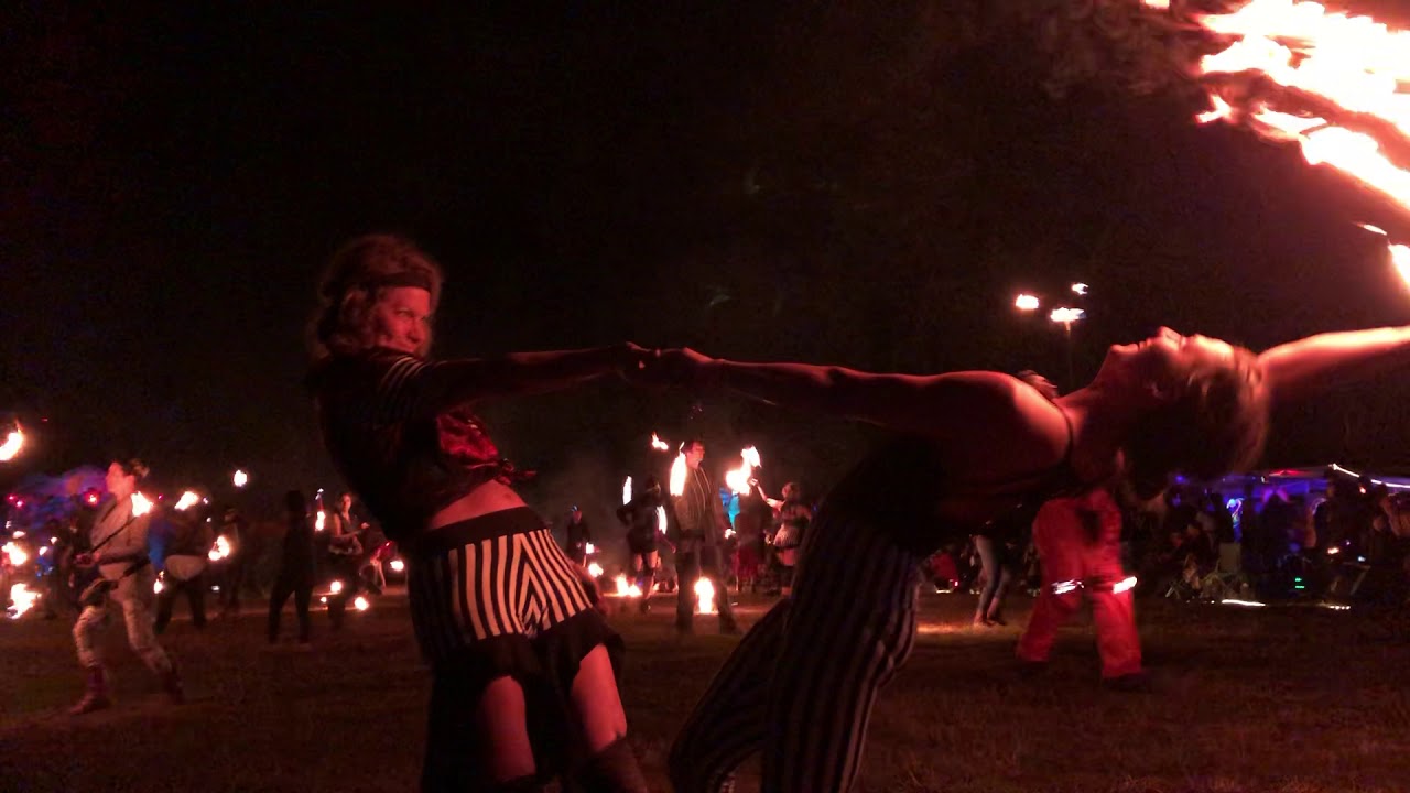 Fire Acro Dance at Fire Drums Festival 2019 Jasmine Rose & Rachel Rubin