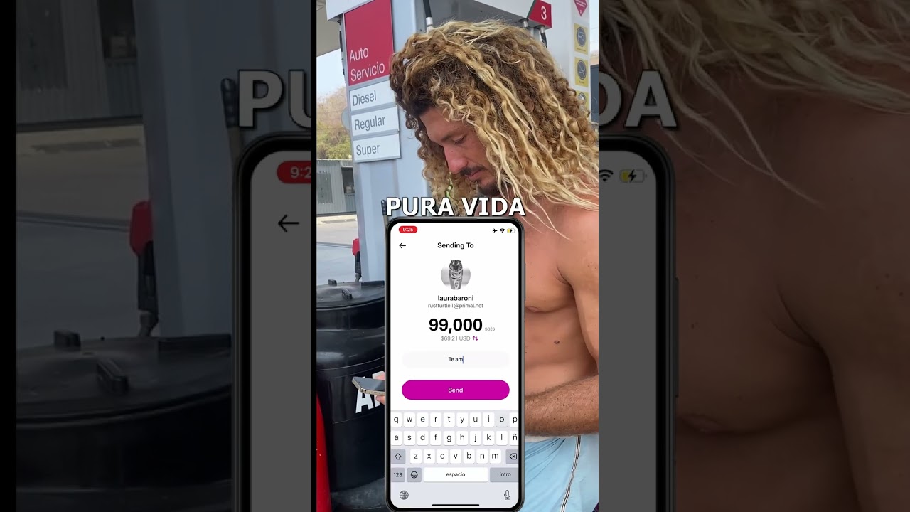 Buying gas in El Salvador with bitcoin using a... social media app?