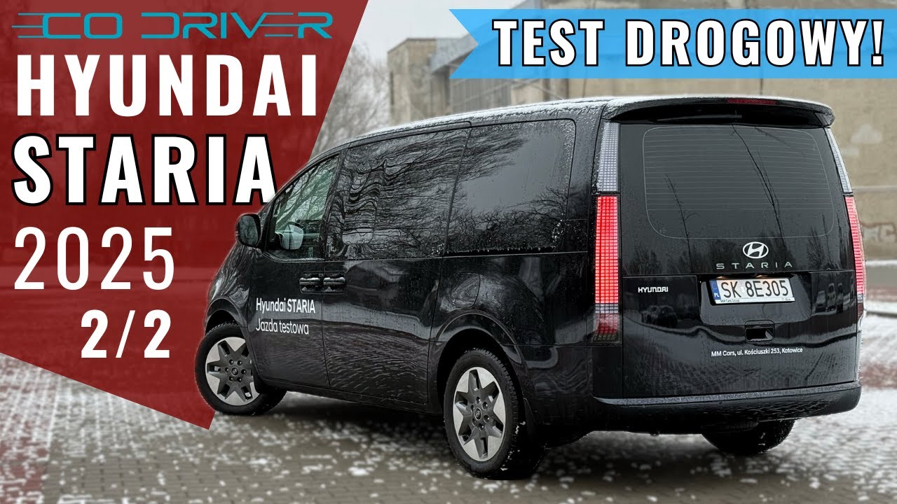 Hyundai Staria 2025 - TEST PL [2/2 - Jazda, spalanie, reflektory, cennik, asystenci] - 1.6 T-GDI HEV