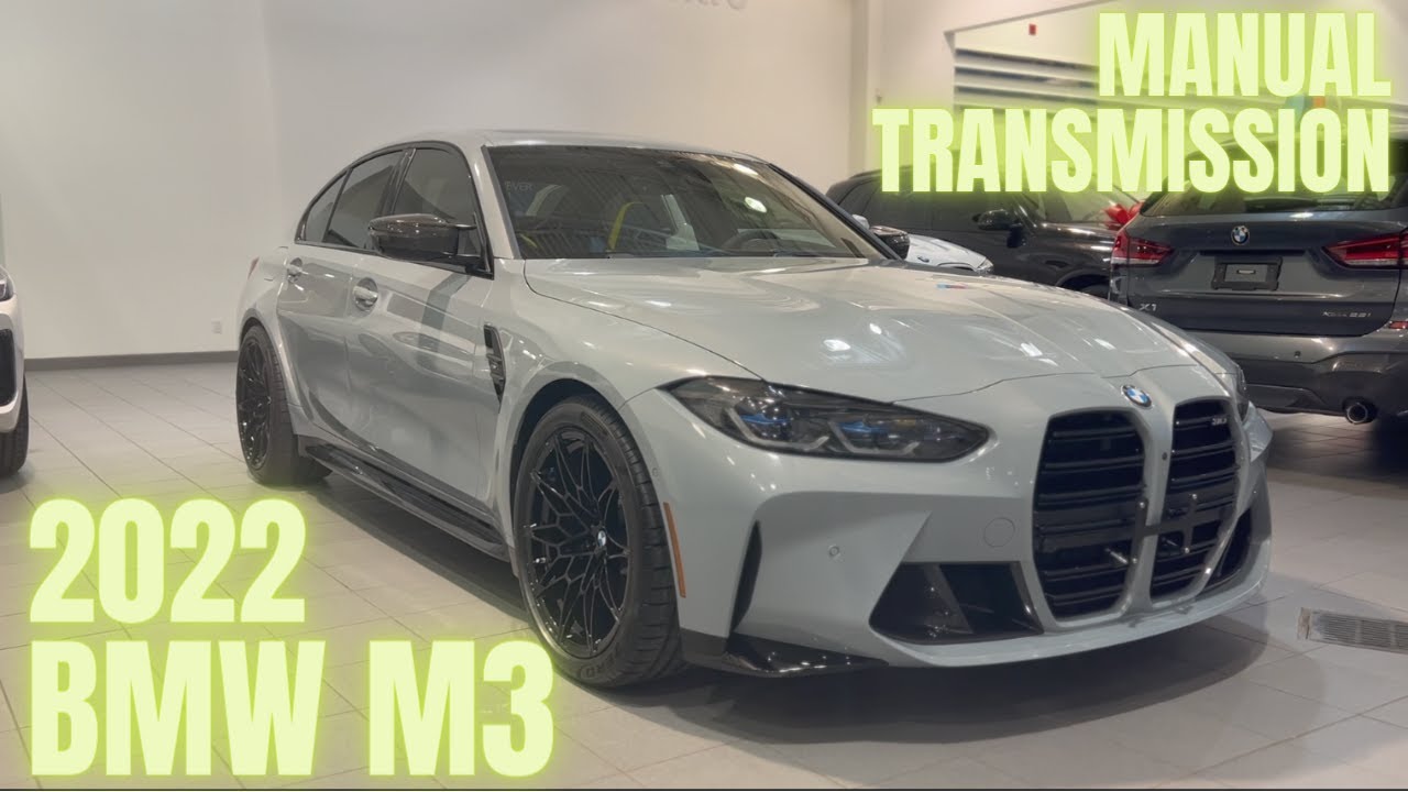 NEW ARRIVAL! 2022 BMW M3 Manual Brooklyn Grey Metallic Yas Marina Blue Merino Leather!