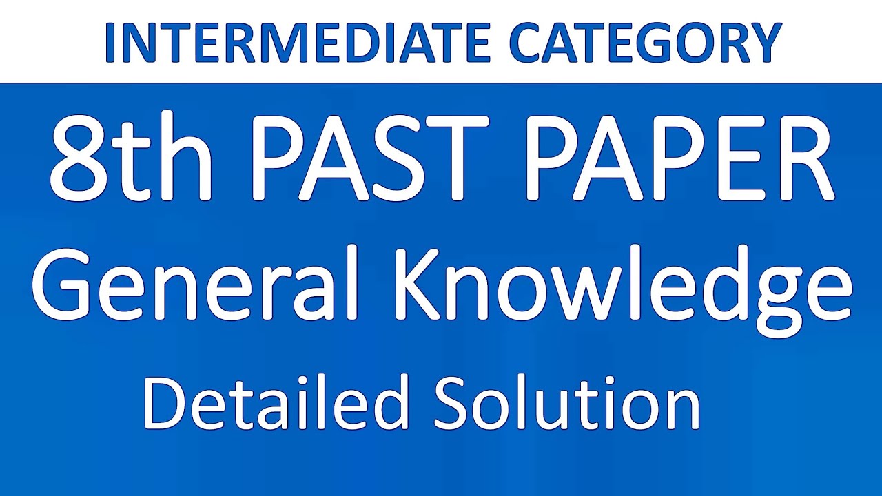 GK MCQs | IBA Intermediate Category Past Paper Solved | BPS 5 to BPS 15 jobs