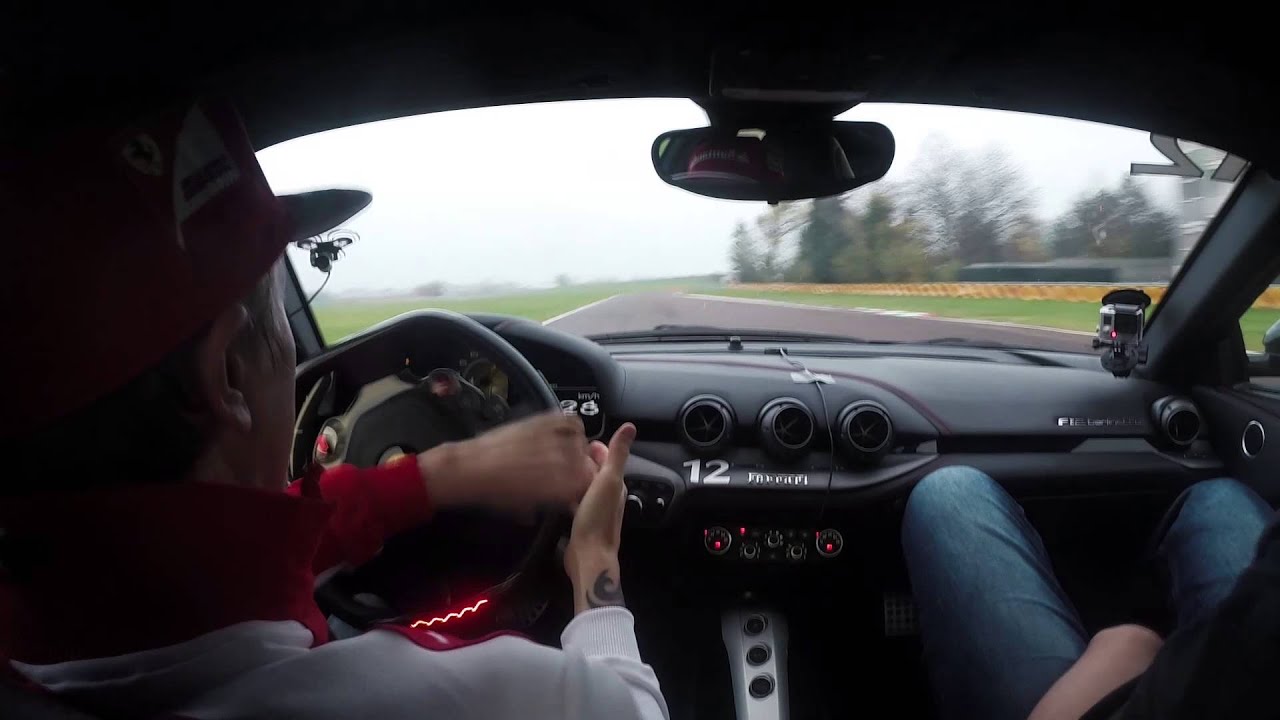 Kimi Raikkonen driving an F12 at Fiorano.