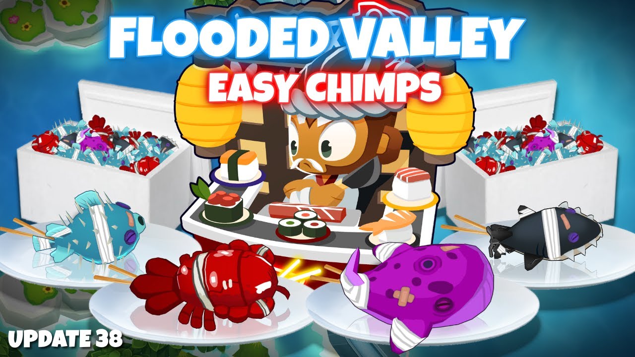 Flooded Valley CHIMPS Black Border Guide: Sushi Time! (BTD6)