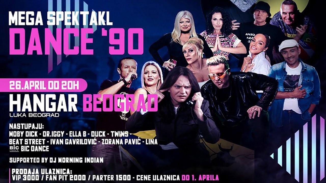 Mega spektakle DANCE 90 - Hangar Luka Beograd, 26. april 2025