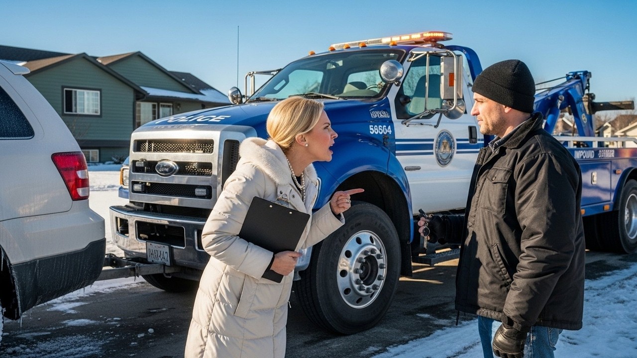 HOA Karen Demanded My Truck To Move Her Frozen Car, Didn't Realize It's A Police Impound Vehicle