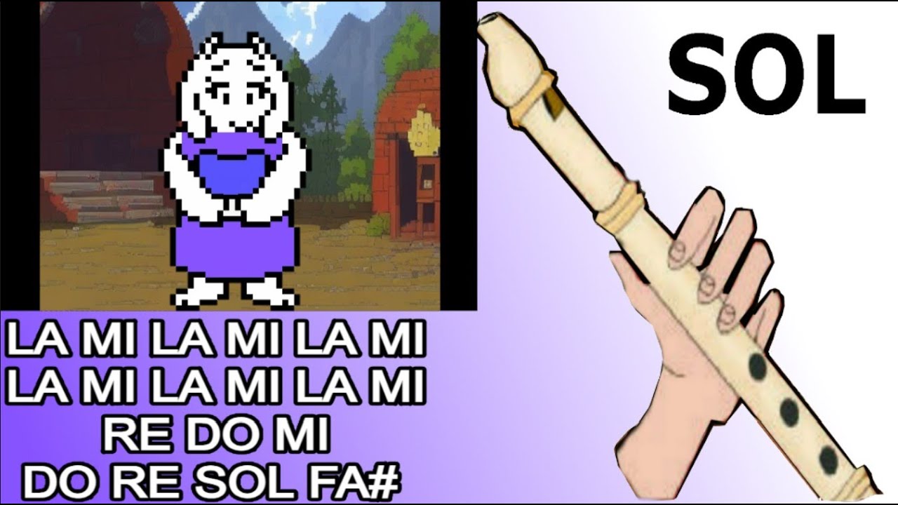 Fallen down, Undertale, flauta dulce f&aacute;cil, tutorial con animaci&oacute;n, easy flute recorder
