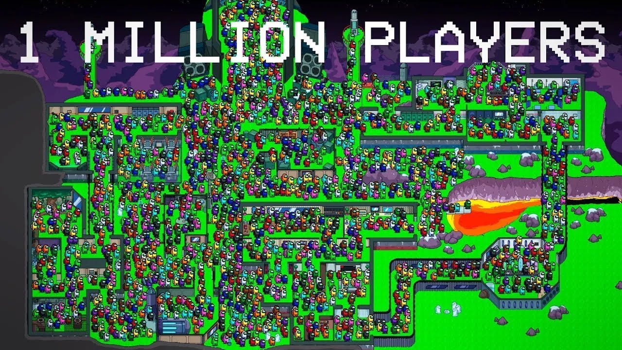 Among Us, но с 1 миллионом игроков на карте Polus.
