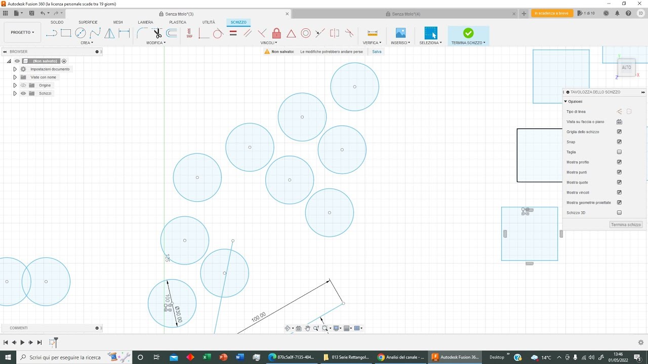 Fusion 360: Serie Rettangolare 2d (013)