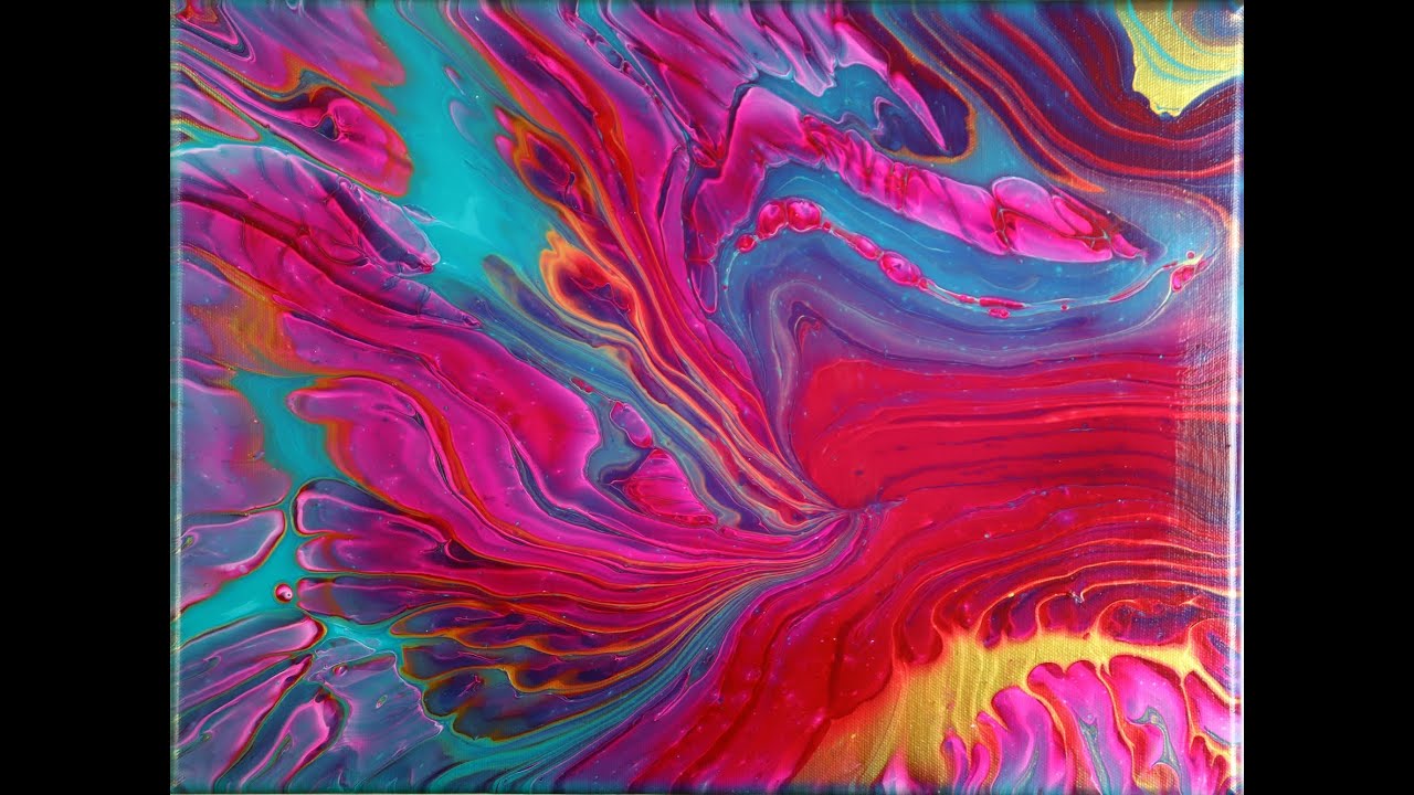 (395)Experiment with magenta and turquoise 30x40cm