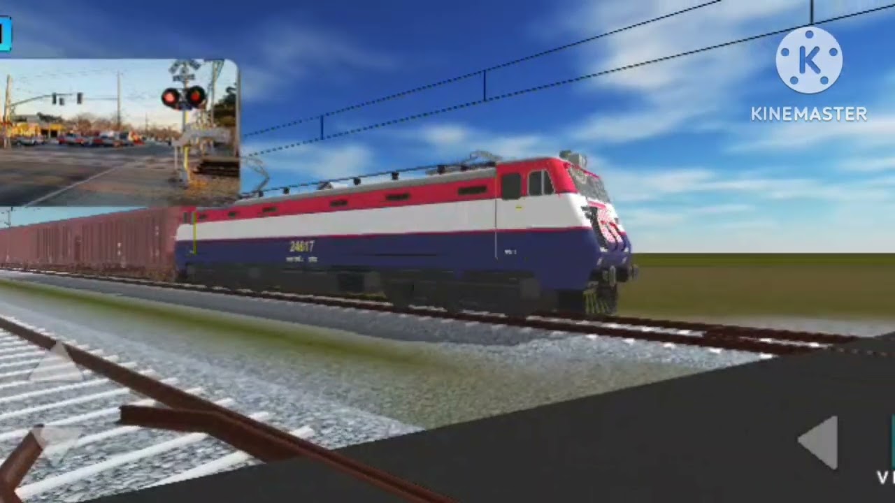 2 Long Island Railroad trains At Railroad Crossing