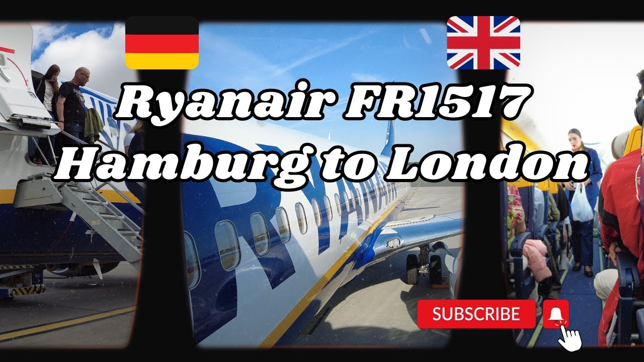 Ryanair Flight FR1517 from Hamburg, Germany to London (Stansted), United Kingdom (UK)