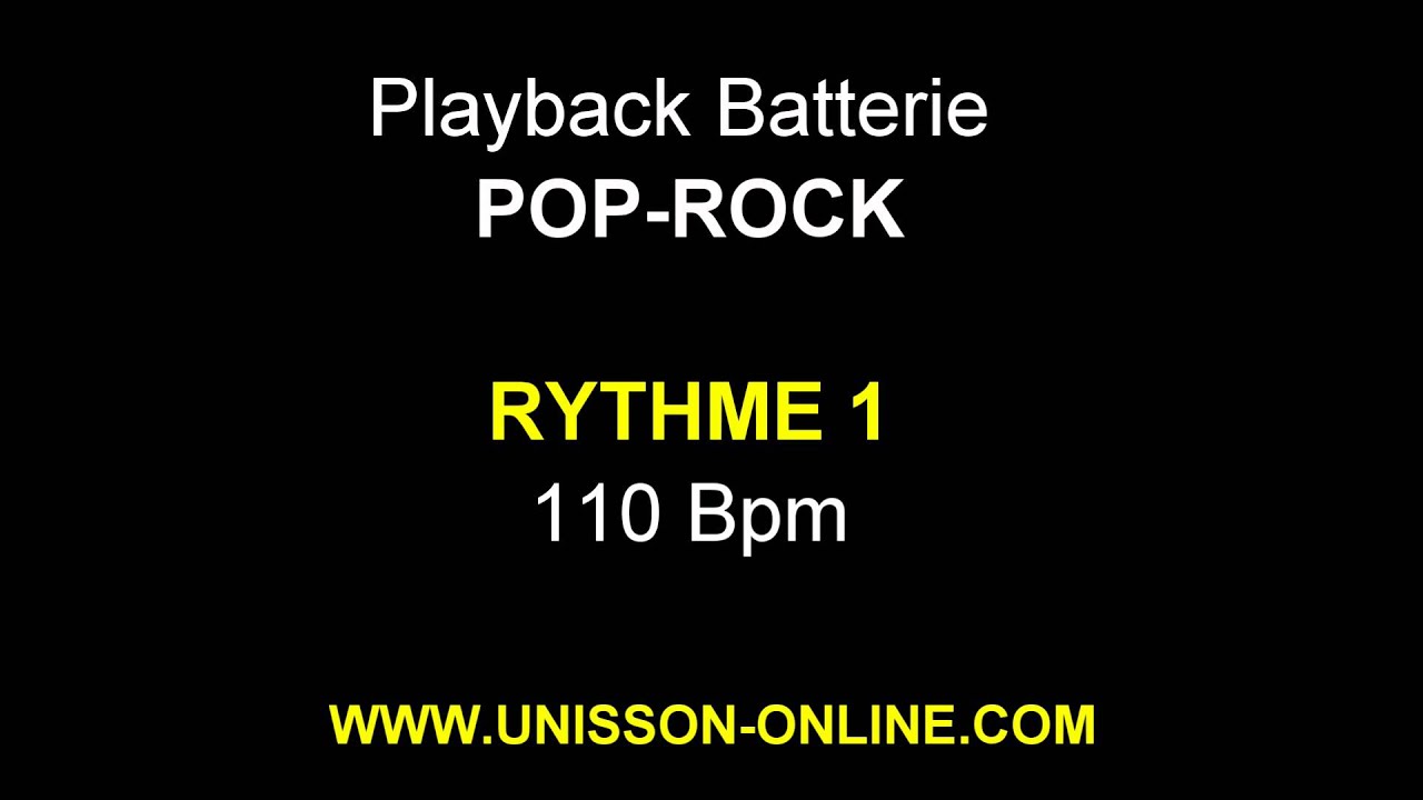 Drum Backing Track  I  Pop-Rock  I  Rythme 1 - 110 Bpm  I  Playback batterie