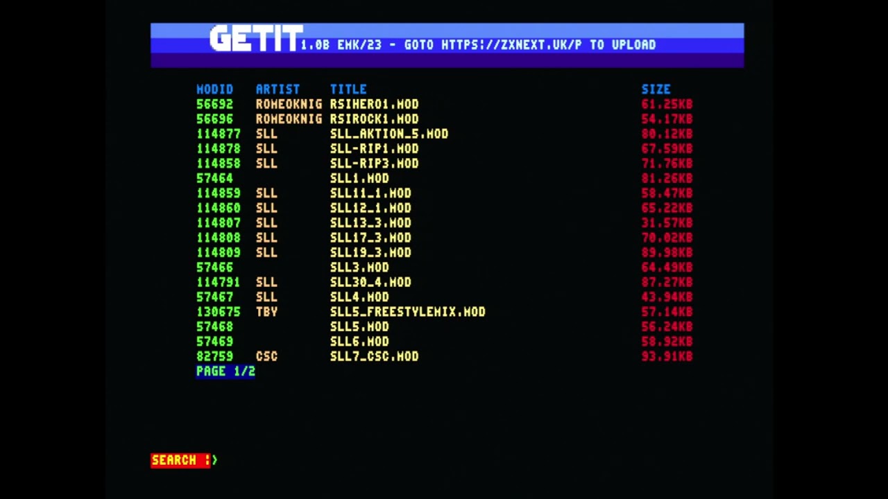 ZX Next - getIt playing Amiga MODs