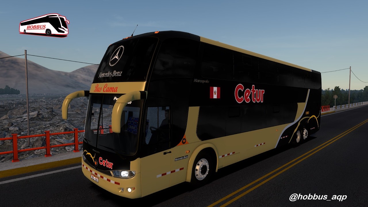 Cetur | Bus Cama | Marcopolo G6 Paradiso 1800 DD | Map Perú Simulador  | Cocachacra - Arequipa