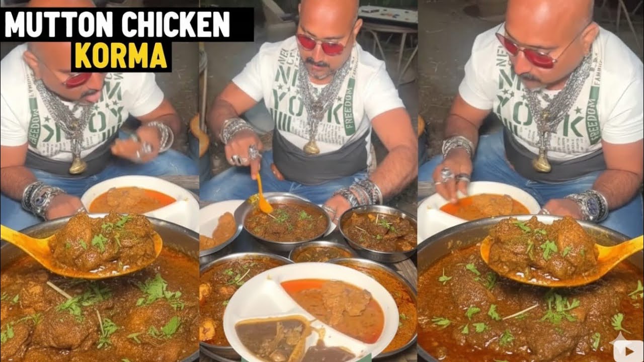 Bodybuilder ne chicken korma rice black mutton roti jabardasth hotel mein bahut badhiya khana khaya✅
