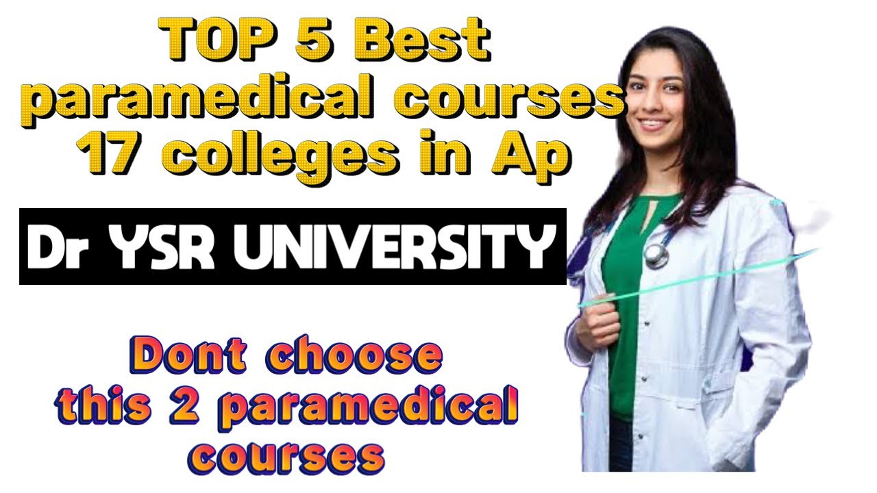 Best Paramedical courses In Andhra PRadesh | Dr YSR University | 2024