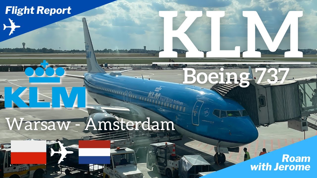 KLM BOEING 737 | Warsaw (WAW) 🇵🇱 to Amsterdam (AMS) 🇳🇱| KL 1316 | PH-BXV | Economy Class