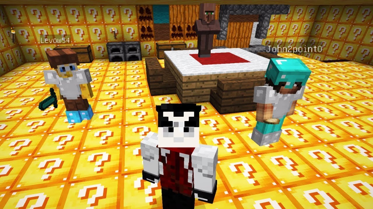 Je suis confiné dans la maison en lucky block de John2.0 sur minecraft !