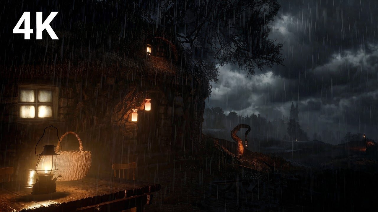 Total Relaxation Rainy Night on a Rustic Farm 🌙🌧️10 Hour Black Screen Ambience for Sleep