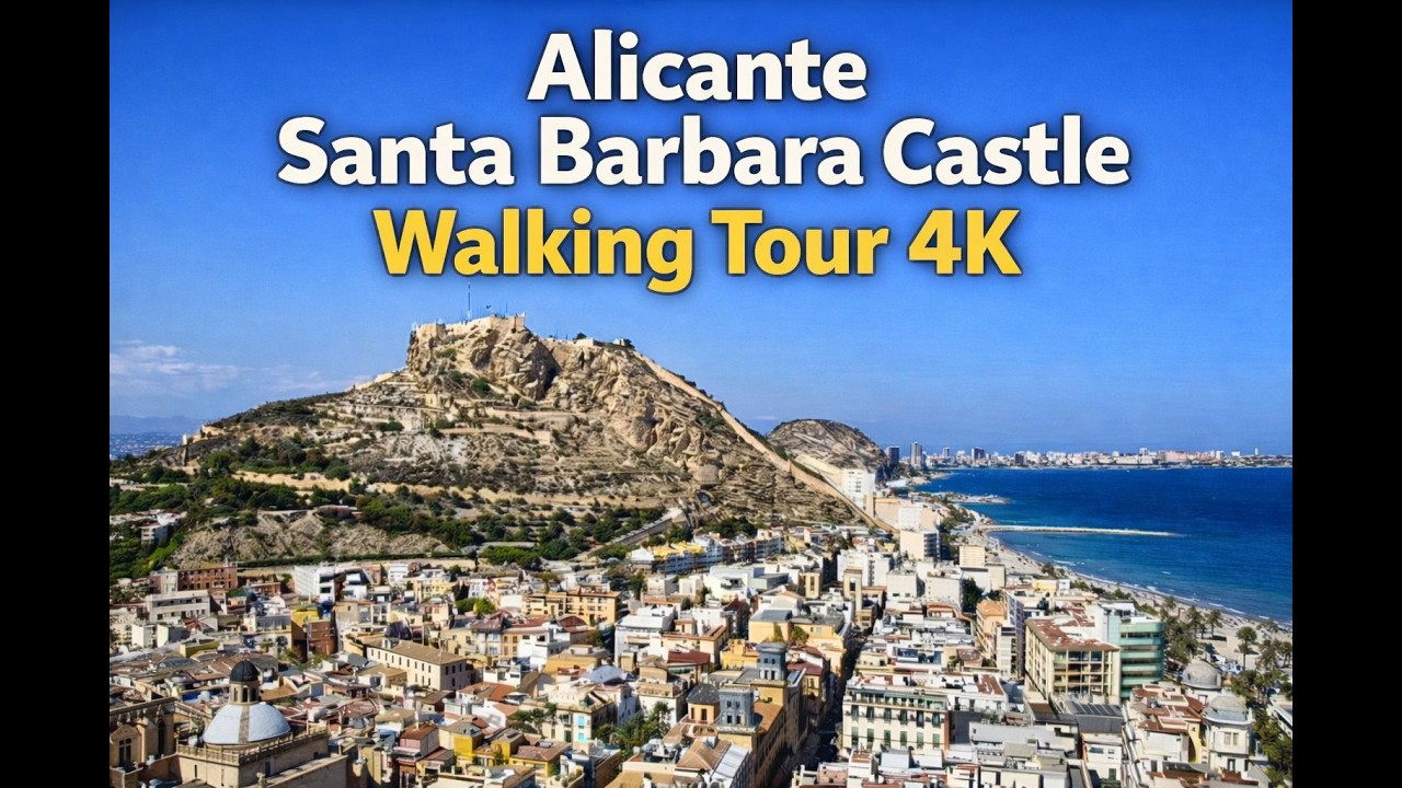 Alicante Santa Barbara Castle 4K Walking tour, | Relaxing Scenic & Atmospheric Music