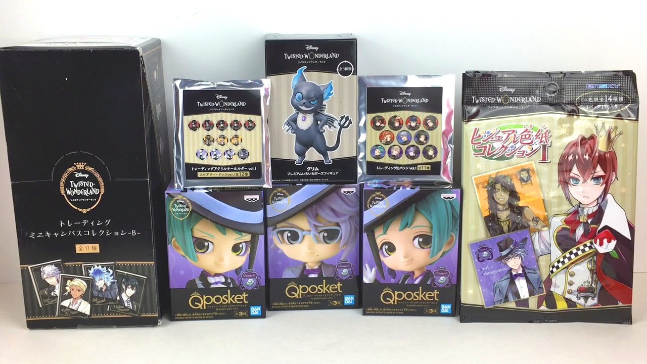 Disney Twisted Wonderland Blind Bag & Box Opening: Mini Art Canvas, QPosket Figures, Cards + More ✨