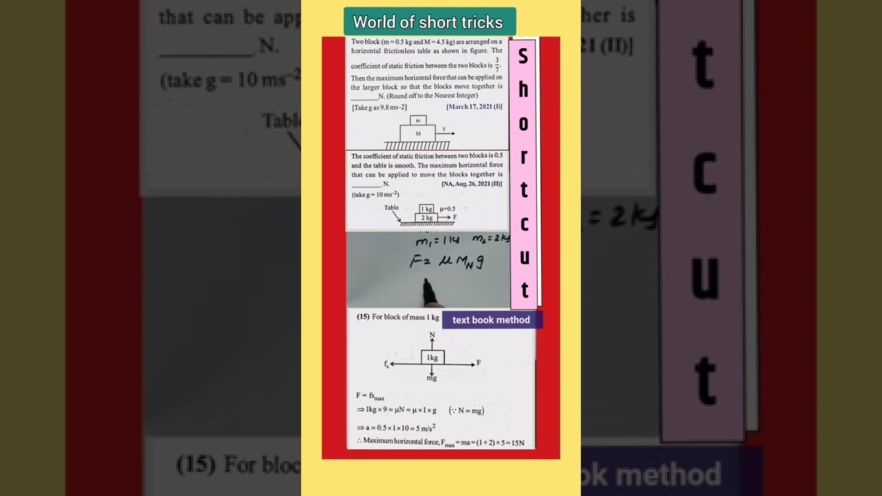 Trick #44) Friction short tricks | Block over block| #shorts